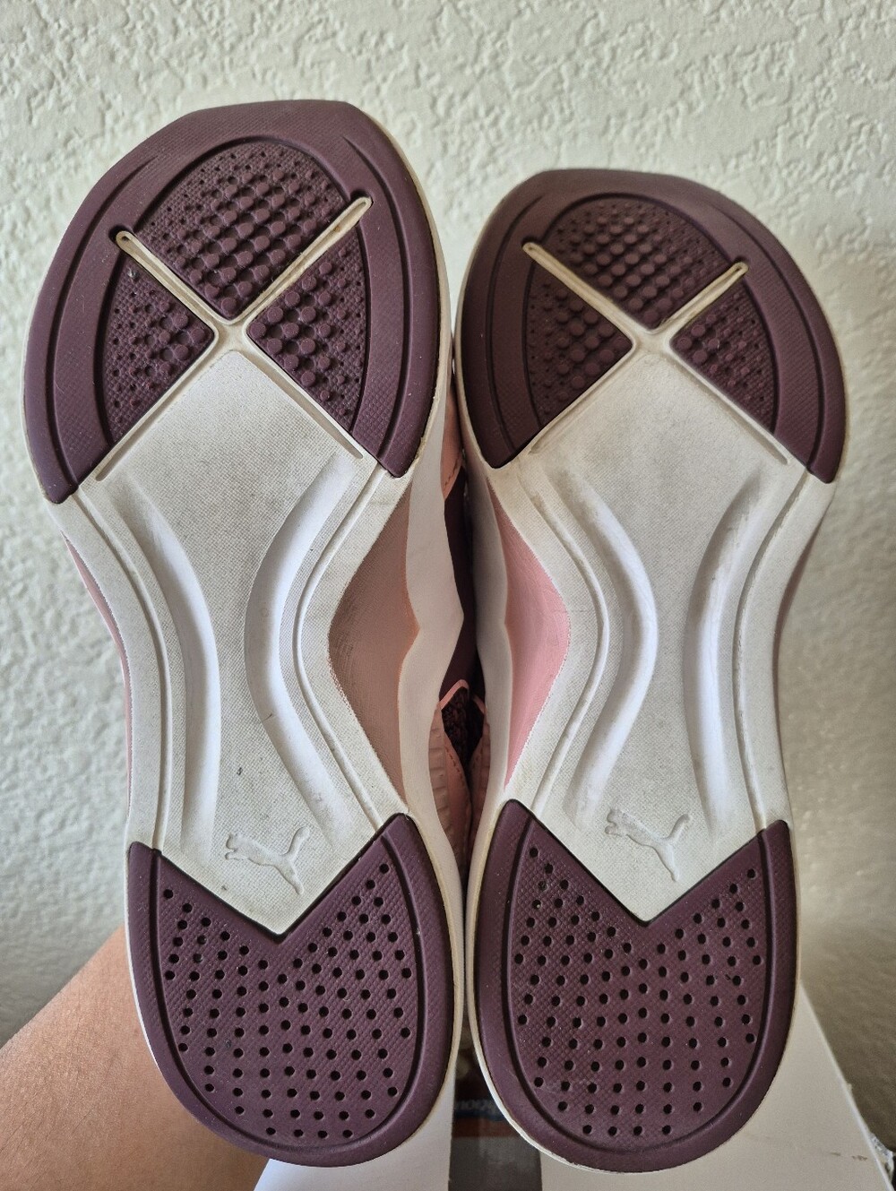 Puma Women’s Burgundy and Pink Knit Sneakers - Picture 6 of 9